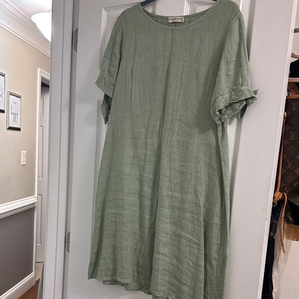 Green Linen Dress